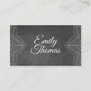 Tarjeta De Visita Textura gris   Elementos Mandala