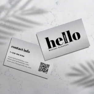 Tarjeta De Visita Textura Gris Metálico con Tipografía Negra Persona