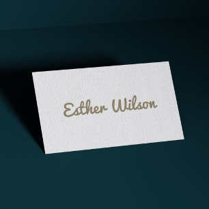 Tarjeta De Visita Textura limpia simple negrita blanca elegante