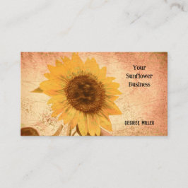 Tarjeta De Visita Textura marrón amarilla gigante de girasol Sepia