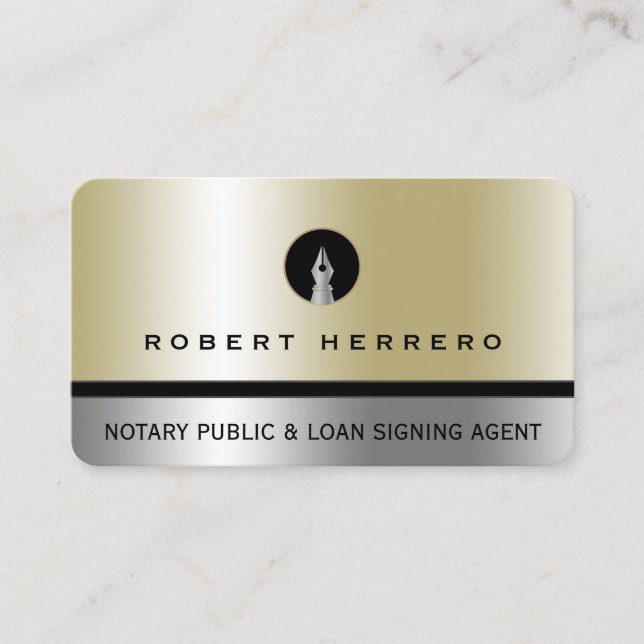 Tarjeta De Visita Textura metálica de imitación de oro y plata (Anverso)