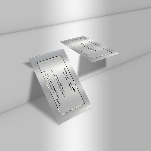 Tarjeta De Visita Textura metálica de pizarra gris de plata personal (Subido por el creador)
