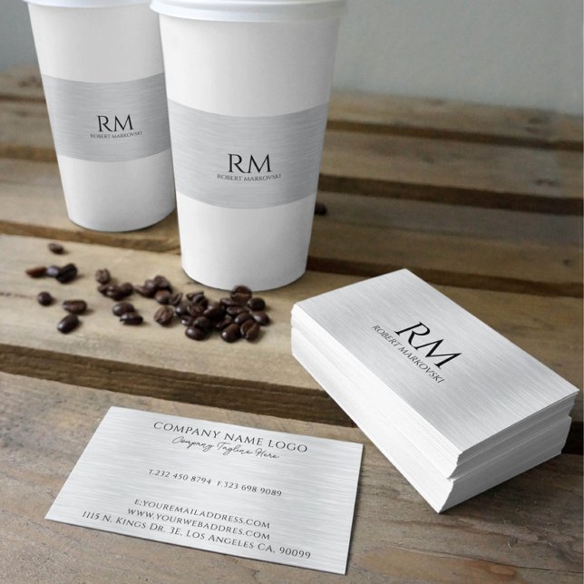 Tarjeta De Visita Textura metálica gris claro (Subido por el creador)