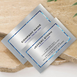 Tarjeta De Visita Textura metálica gris plateada Aspecto de acero in