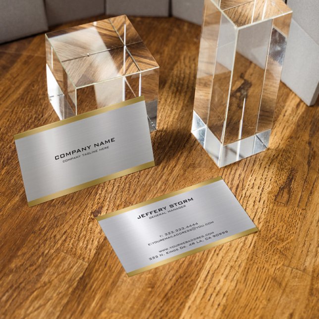 Tarjeta De Visita Textura Metálica Plata Y Oro (Subido por el creador)