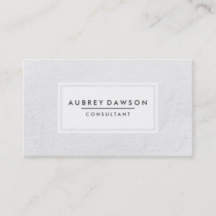 Tarjeta De Visita Textura minimalista de color blanco con marco
