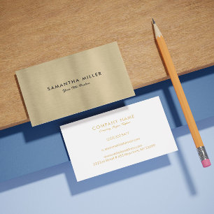 Tarjeta De Visita Textura minimalista de oro metálico de lujo