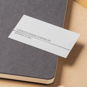 Tarjeta De Visita Textura minimalista línea de plata falsa blanca ab