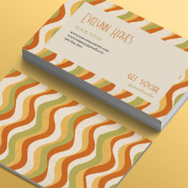 Tarjeta De Visita Textura ondulada del patrón retro