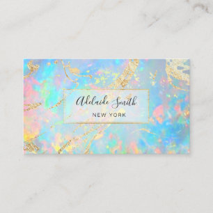 Tarjeta De Visita Textura opal holográfica de FAUX