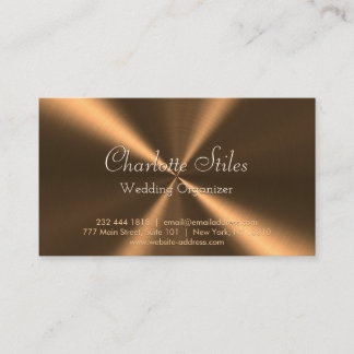 Tarjeta De Visita Textura radial metálica de bronce personalizada