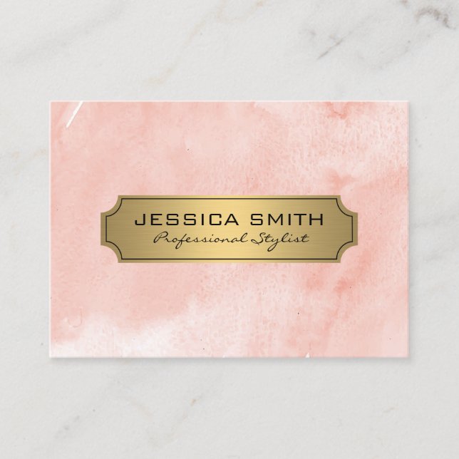 Tarjeta De Visita Textura rosa dorada de lujo (Anverso)