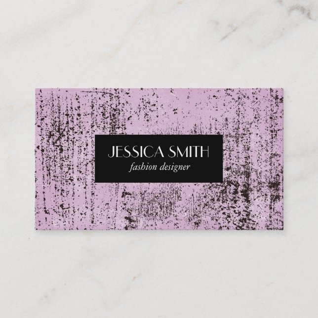 Tarjeta De Visita Textura rosa grunge elegante (Anverso)