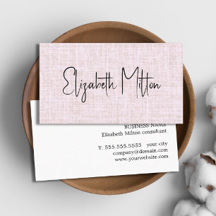 Tarjeta De Visita Textura Rosa Pastel Elegante Profesional 