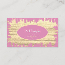 Tarjeta De Visita Textura rosada moderna en color beige Imprimir uña