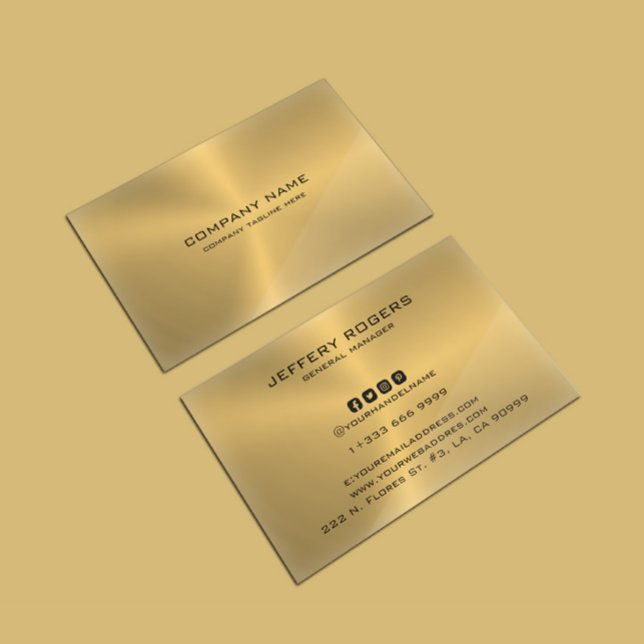 Tarjeta De Visita Textura simple de oro metálico (Subido por el creador)