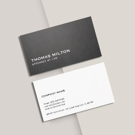 Tarjeta De Visita Textura simple elegante Consultor blanco gris oscu