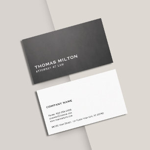 Tarjeta De Visita Textura simple elegante Consultor blanco gris oscu