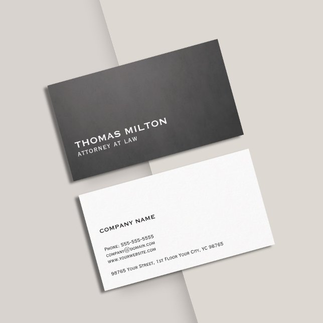Tarjeta De Visita Textura simple elegante Consultor blanco gris oscu (Subido por el creador)