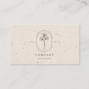 Tarjeta de visita texturizada Beige para florista