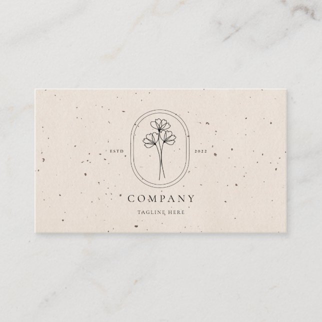 Tarjeta de visita texturizada Beige para florista (Anverso)