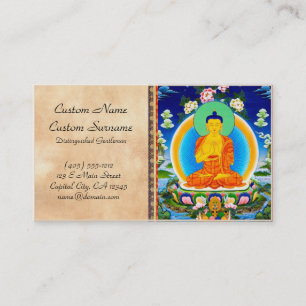 Tarjeta De Visita Thangka tibetano oriental fresco Prabhutaratna