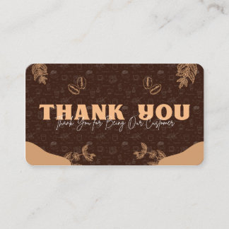 Tarjeta De Visita Thank You Coffee Lover Thank You Card