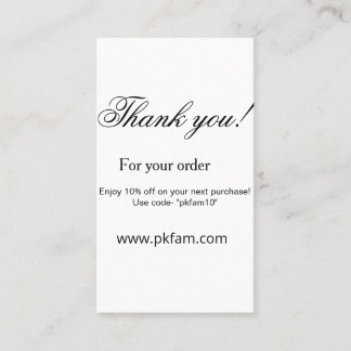 Tarjeta De Visita Thank you for purchase pink family business detail