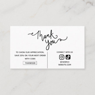 Tarjeta De Visita Thank You Promo Code 2025 Social Media Your Logo