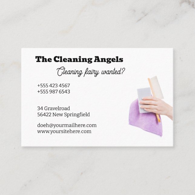 Tarjeta De Visita The Cleaning Angels 1 - cleaning - housekeeping (Anverso)