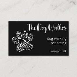 Tarjeta De Visita The Dog Walker Modern Professional Black