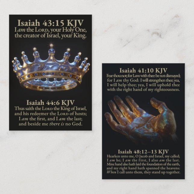 Tarjeta De Visita The First and Last LORD King of Israel KJV Card (Anverso / Reverso)