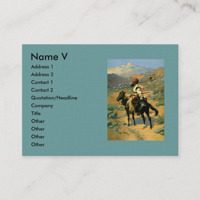 Tarjeta De Visita The Indian Trapper (1889) de Frederic Remington (Anverso)