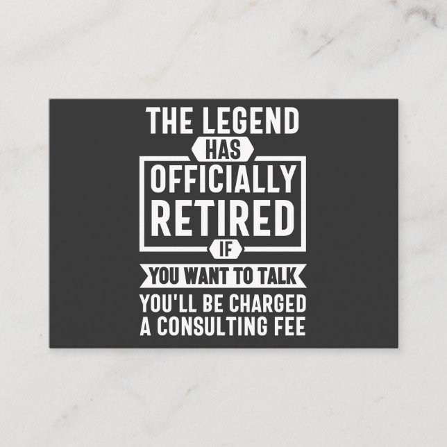 Tarjeta De Visita the legend Has Officially Retired (Anverso)