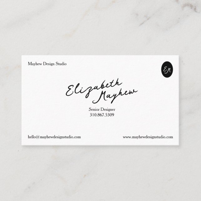 Tarjeta De Visita The Signature Script - Minimalist Business Card (Anverso)