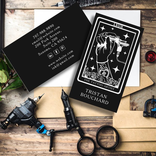 Tarjeta De Visita The Tattoo Artist Tarot Black  (Subido por el creador)
