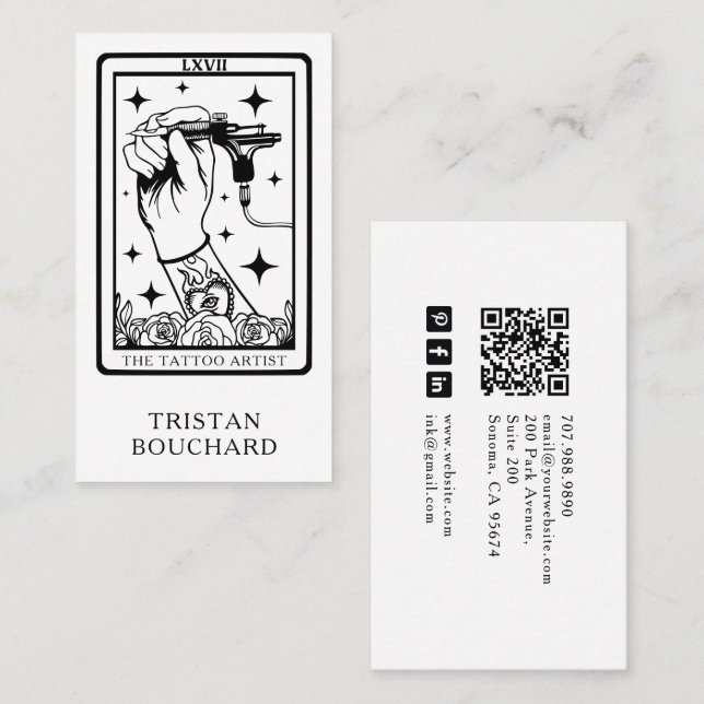 Tarjeta De Visita The Tattoo Artist Tarot Business Card (Anverso / Reverso)