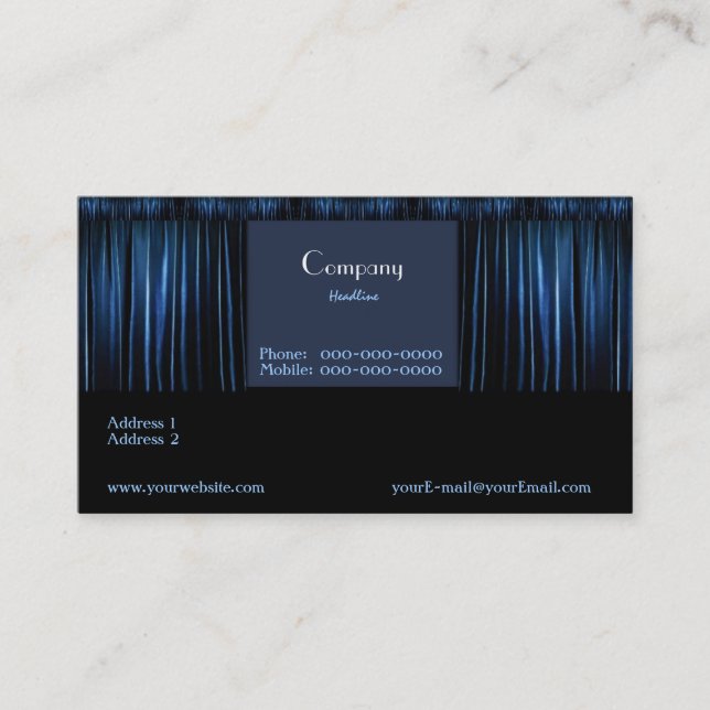 Tarjeta de visita Theater Blue (Anverso)