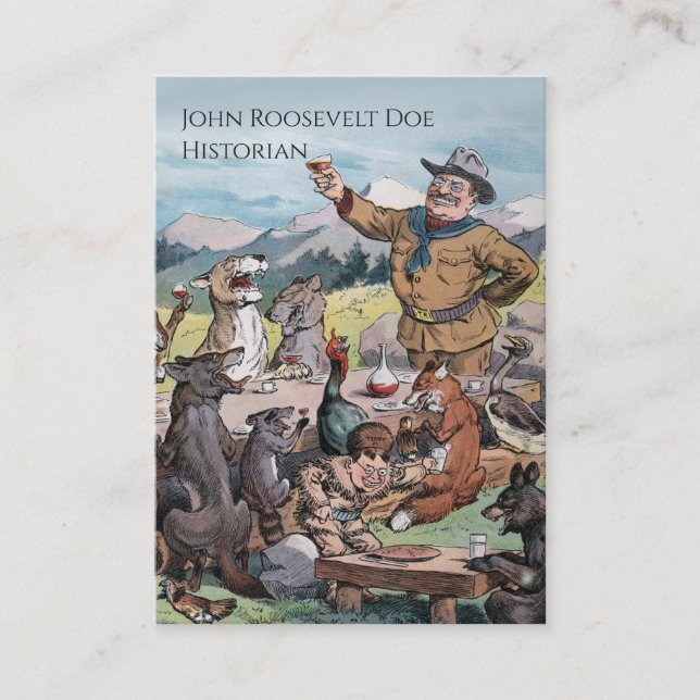 Tarjeta De Visita Theodore Roosevelt - Profesor de Historia/Gobierno (Anverso)