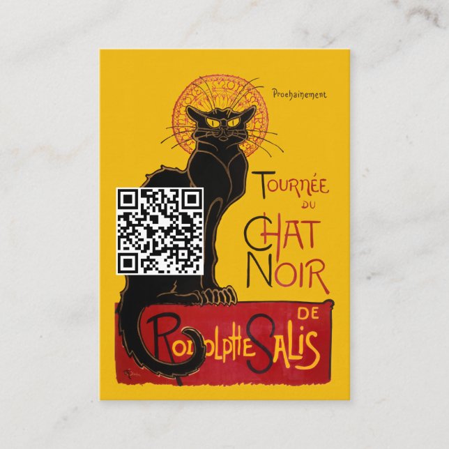 Tarjeta De Visita Theophile Steinlen - Le Chat Noir - Código QR (Anverso)