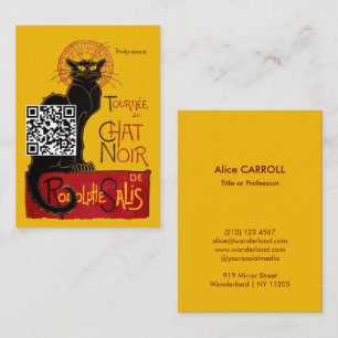 Tarjeta De Visita Theophile Steinlen - Le Chat Noir - Código QR