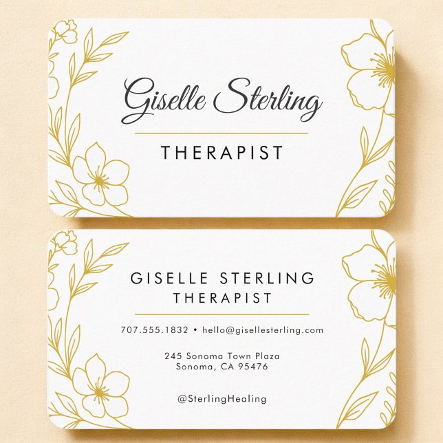 Tarjeta De Visita Therapist Floral Professional (Subido por el creador)