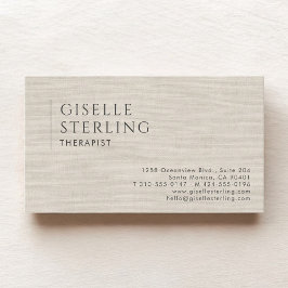 Tarjeta De Visita Therapist Psychologist Natural Linen