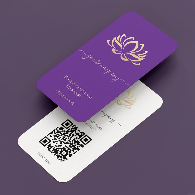 Tarjeta De Visita Therapist Royal Purple Lotus Wellness Spa (Therapist Royal Purple Lotus Wellness Spa Business Card
)
