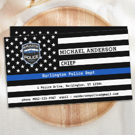 Tarjeta De Visita Thin Blue Line Law Enforcement Logo Custom Police 