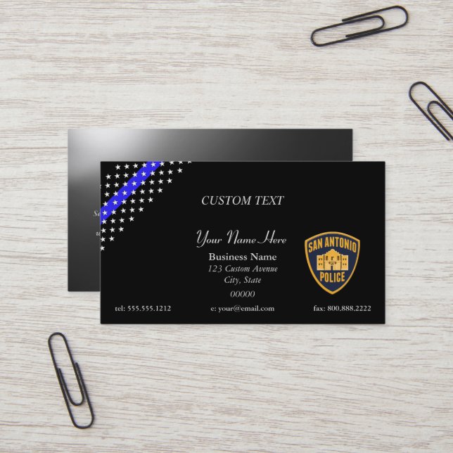 Tarjeta de visita Thin Blue Line San Antonio (Anverso/Reverso In Situ)