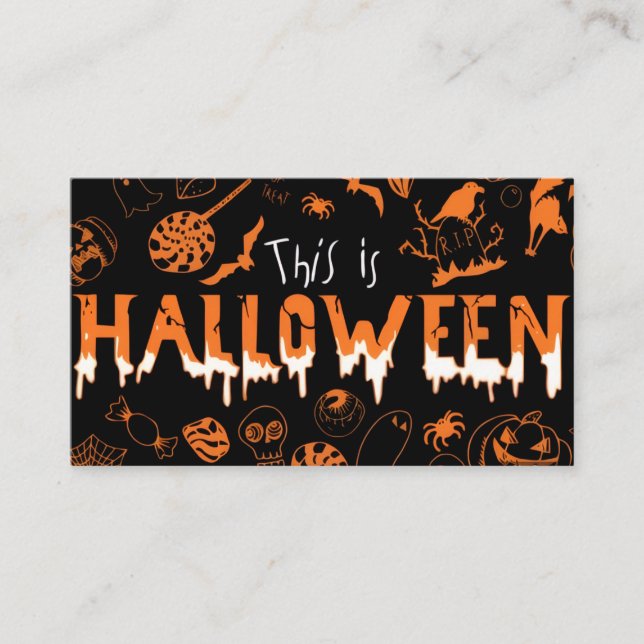 Tarjeta De Visita "This is Halloween – Spooky Style for the Bold🎃" (Anverso)
