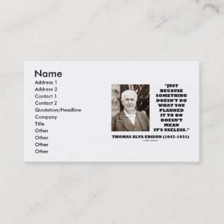Tarjeta De Visita Thomas Edison no hace lo que usted planeó cita