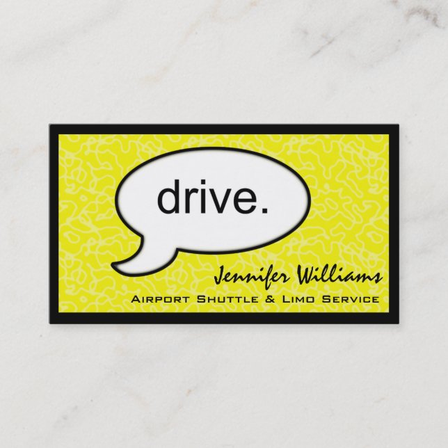 Tarjeta De Visita Thought Cloud Drive Limo Business Card (Anverso)