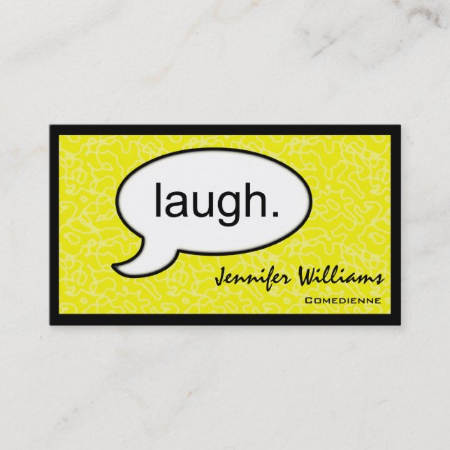 Tarjeta De Visita Thought Cloud Laugh Comedian Business Card (Anverso)